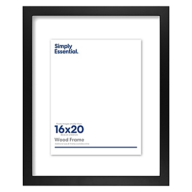 Simply Essential&trade; Gallery 16-Inch x 20-Inch Floating Wood Wall Frame in Black. View a larger version of this product image.