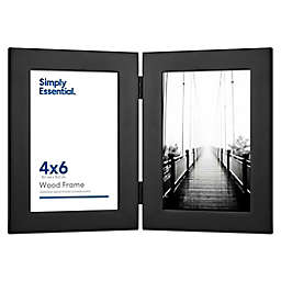 Simply Essential™ Gallery 2-Photo 4-Inch x 6-Inch Hinged Wood Picture Frame in Black