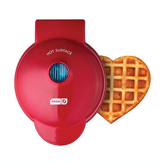 Alternate image 1 for Dash® Heart Mini Waffle Maker in Red
