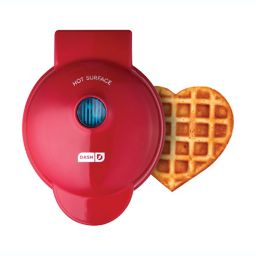 Dash&reg; Heart Mini Waffle Maker in Red