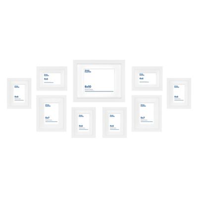 Simply Essential&trade; Gallery 9-Piece Matted Wood Picture Frame Set
