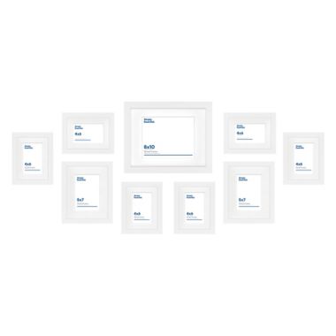 Simply Essential&trade; Gallery 9-Piece Matted Wood Picture Frame Set in White. View a larger version of this product image.