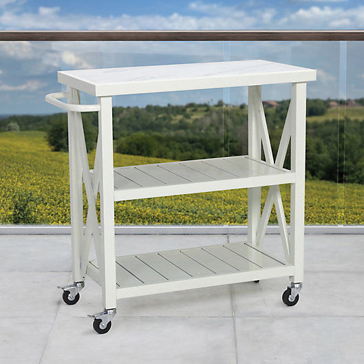 Alternate image 1 for W Home Galvanized Steel Outdoor Cart in White