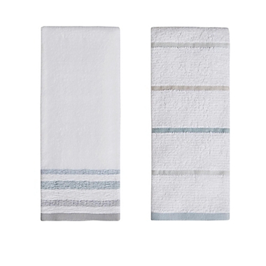 Harbor Stripe 2-Piece Hand Towel Set in Multi/White. View a larger version of this product image.