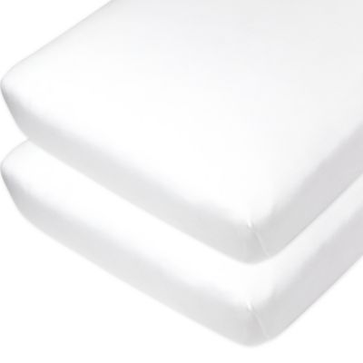 The Honest Company&reg; 2-Pack Solid Organic Cotton Crib Fitted Sheets in White