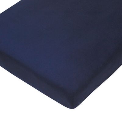 The Honest Company&reg; Solid Organic Cotton Fitted Crib Sheet in Navy