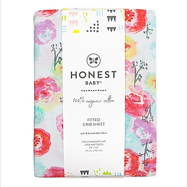 The Honest Company&reg; Rose Blossom Organic Cotton Fitted Crib Sheet in Multi. View a larger version of this product image.