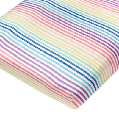 The Honest Company&reg; Rainbow Stripe Organic Cotton Fitted Crib Sheet