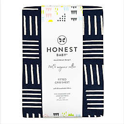 The Honest Company® Sketchy Square Organic Cotton Fitted Crib Sheet in Navy/White