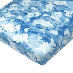 The Honest Company® Watercolor World Organic Cotton Fitted Crib Sheet in Blue