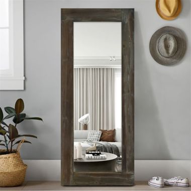 Retro 58-Inch x 24-Inch Full-length Floor Mirror in Antique Brown. View a larger version of this product image.