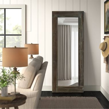 Retro 58-Inch x 24-Inch Full-length Floor Mirror in Antique Brown. View a larger version of this product image.