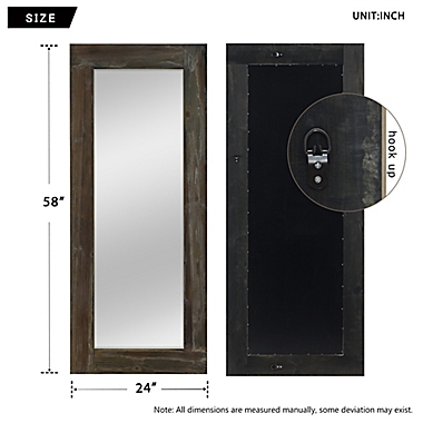 Retro 58-Inch x 24-Inch Full-length Floor Mirror in Antique Brown. View a larger version of this product image.