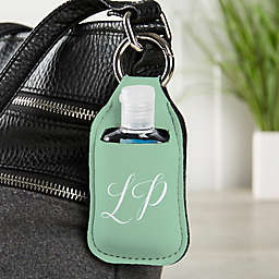 Ladies Solid Monogram Personalized Hand Sanitizer Holder Keychain