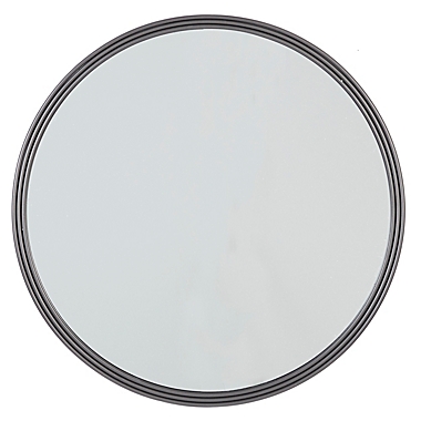 Ridge Road Decor 32-Inch Round Triple-Rimmed Metal Wall Mirror in Silver. View a larger version of this product image.