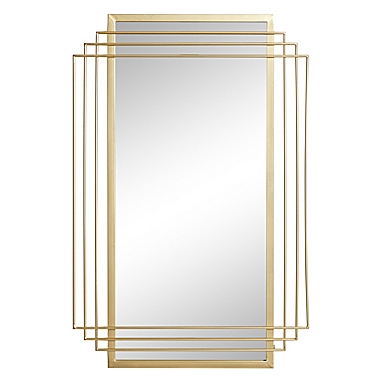 Ridge Road Decor 36-Inch x 24-Inch Rectangular Metal Layered Framed Wall Mirror in Gold. View a larger version of this product image.