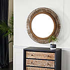 Alternate image 7 for Ridge Road Decor Natural 32-Inch Round Wicker Wall Mirror in Brown