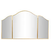 Ridge Road D&eacute;cor 52.5-Inch x 31-Inch Adjustable Arched Trifold Mirror in Gold