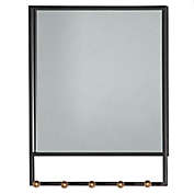 Ridge Road D&eacute;cor 24-Inch x 20-Inch Square Metal Mirror with Hooks in Black