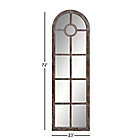 Alternate image 3 for Ridge Road D&eacute;cor 71.9-Inch x 22.9-Inch Distressed Wooden Arched Window Wall Mirror in Brown