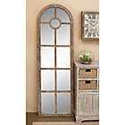 Alternate image 5 for Ridge Road D&eacute;cor 71.9-Inch x 22.9-Inch Distressed Wooden Arched Window Wall Mirror in Brown