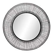 Ridge Road D&eacute;cor 39.5-Inch Round Metal Wall Mirror with Mesh Frame in Black