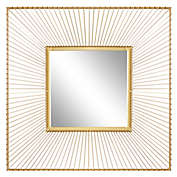 Ridge Road D&eacute;cor 26-Inch x 26-Inch Square Metal Dimensional Wall Mirror in Gold