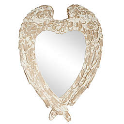 Ridge Road Décor Vintage 31.5-Inch x 44-Inch Heart-Shaped Wall Mirror in White