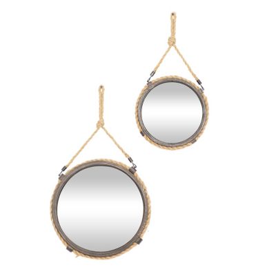 16 Inch Wall Mirrors With Rope Hangers, Mirror With Rope Strap