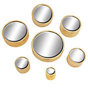 Ridge Road Decor Glam 12-Inch Round Metal Wall Mirrors with Beveled Frames in Gold (Set of 7)