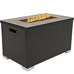 Sunnydaze Tile Top Propane Fire Pit in Brown