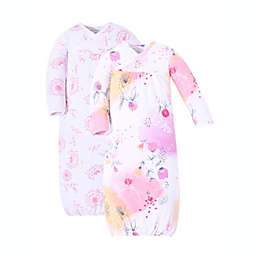Kidding Around® Size 0-3M 2-Pack Floral Nightgowns