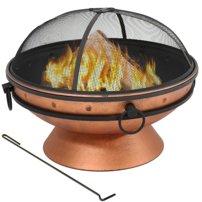 Sunnydaze Royal Cauldron Wood Burning Fire Pit In Copper Bed Bath Beyond