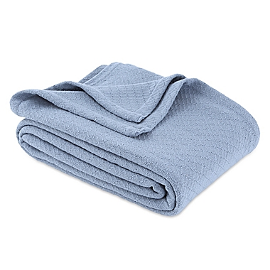 Bee &amp; Willow&trade; Cotton Knit King Blanket in Blue. View a larger version of this product image.