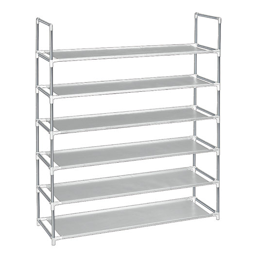 Alternate image 1 for Simply Essential™ 6-Tier Fabric Shoe Rack in Grey