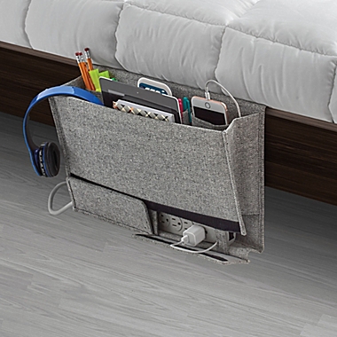 Squared Away&trade; Arrow Weave Bedside Caddy in Grey. View a larger version of this product image.