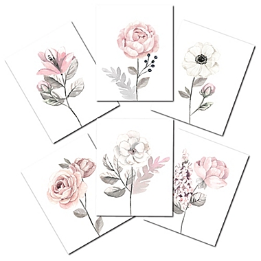 Lambs &amp; Ivy&reg; Watercolor Floral Unframed Wall Art (Set of 6). View a larger version of this product image.