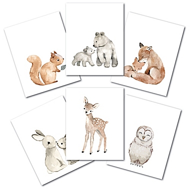 Lambs &amp; Ivy&reg; Watercolor Woodland Animals Unframed Wall Art (Set of 6). View a larger version of this product image.