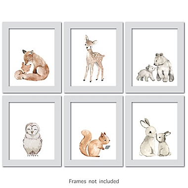 Lambs &amp; Ivy&reg; Watercolor Woodland Animals Unframed Wall Art (Set of 6). View a larger version of this product image.