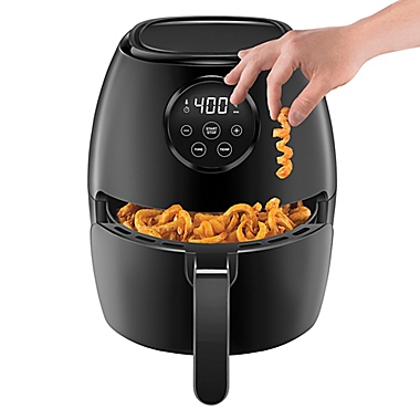 Chefman Digital 3.5-Liter Air Fryer with Flat Basket in Black. View a larger version of this product image.