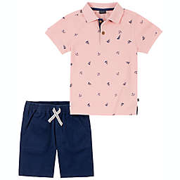 Nautica® 2-Piece Polo Shirt and Short Set in Pink/Blue