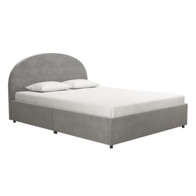 Mr. Kate Moon Upholstered Bed with Storage, Queen Size Frame, Light Grey Velvet