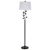 Safavieh LED Rudy Floor Lamp in Black with Cotton Shade