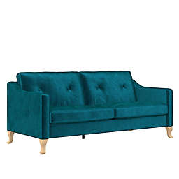 Mr. Kate Tess Velvet Upholstered Sofa in Green