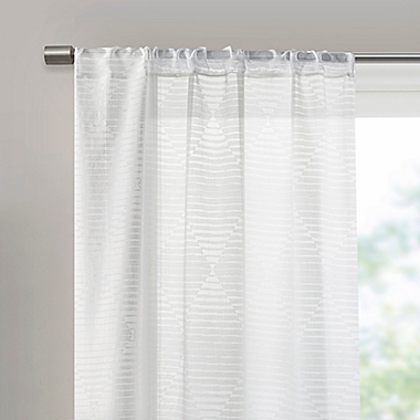 Simply Essential&trade; Passaic 108-Inch Rod Pocket Sheer Window Curtain Panels in White (Set of 2). View a larger version of this product image.