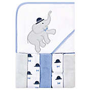Hudson Baby&reg; Handsome 6-Piece Hooded Towel and Washcloths Set in Blue