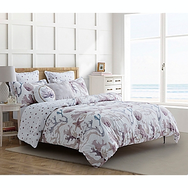 Coralita 6-Piece Reversible Twin Comforter Set in Mauve/Multi. View a larger version of this product image.