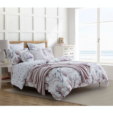 Coralita 6-Piece Reversible Twin Comforter Set in Mauve/Multi. View a larger version of this product image.
