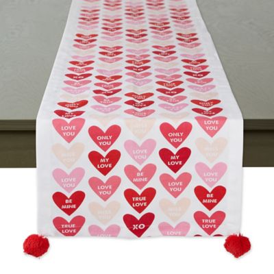 Valentines Table Runner Linen Square