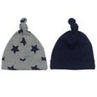 Alternate image 0 for So'Dorable 2-Pack Knotted Stars Baby Hats in Navy/Grey